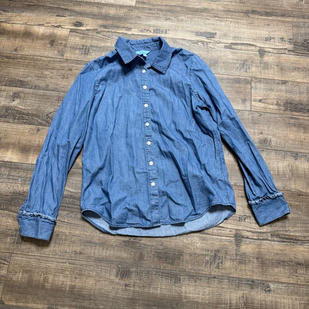 Draper James Casual Blue Button Down Shirt